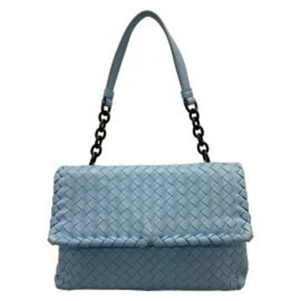 BOTTEGA VENETA Olympia Bag Shoulder Chain Blue Leather